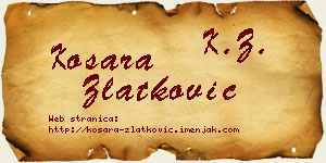 Kosara Zlatković vizit kartica